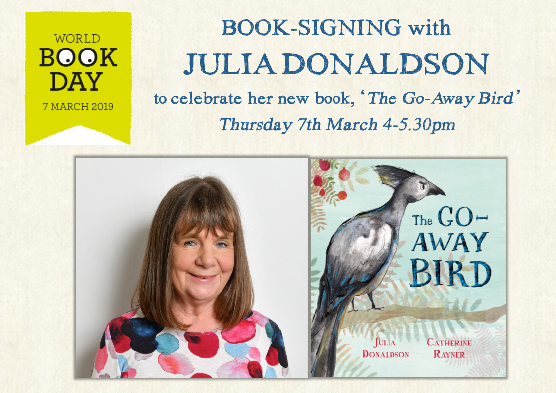 Julia Donaldson Go Away Bird Signing