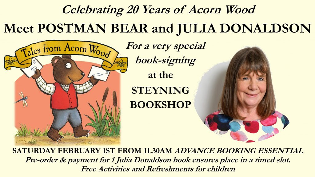 Julia Donaldson Book Signing with POSTMAN BEAR! February 2019